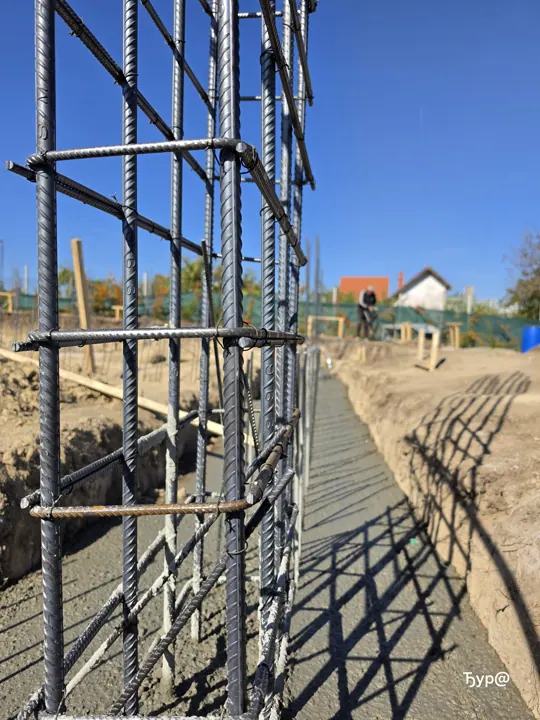 Armatura i oplata temelja — kadar 3 sa gradilišta u Starom Slankamenu.